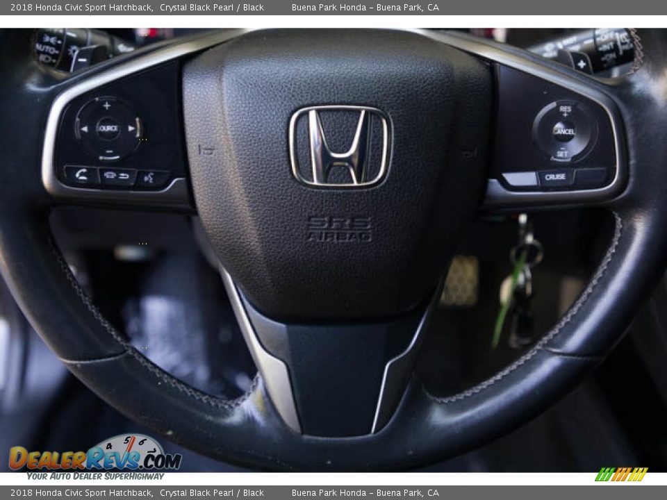 2018 Honda Civic Sport Hatchback Crystal Black Pearl / Black Photo #13