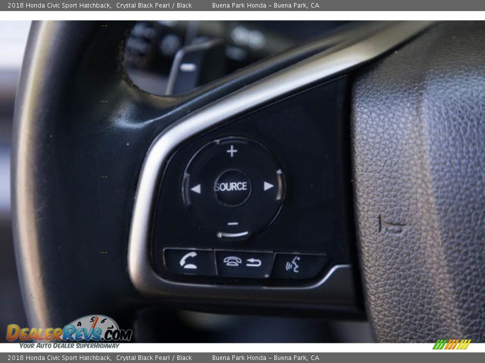 2018 Honda Civic Sport Hatchback Crystal Black Pearl / Black Photo #14