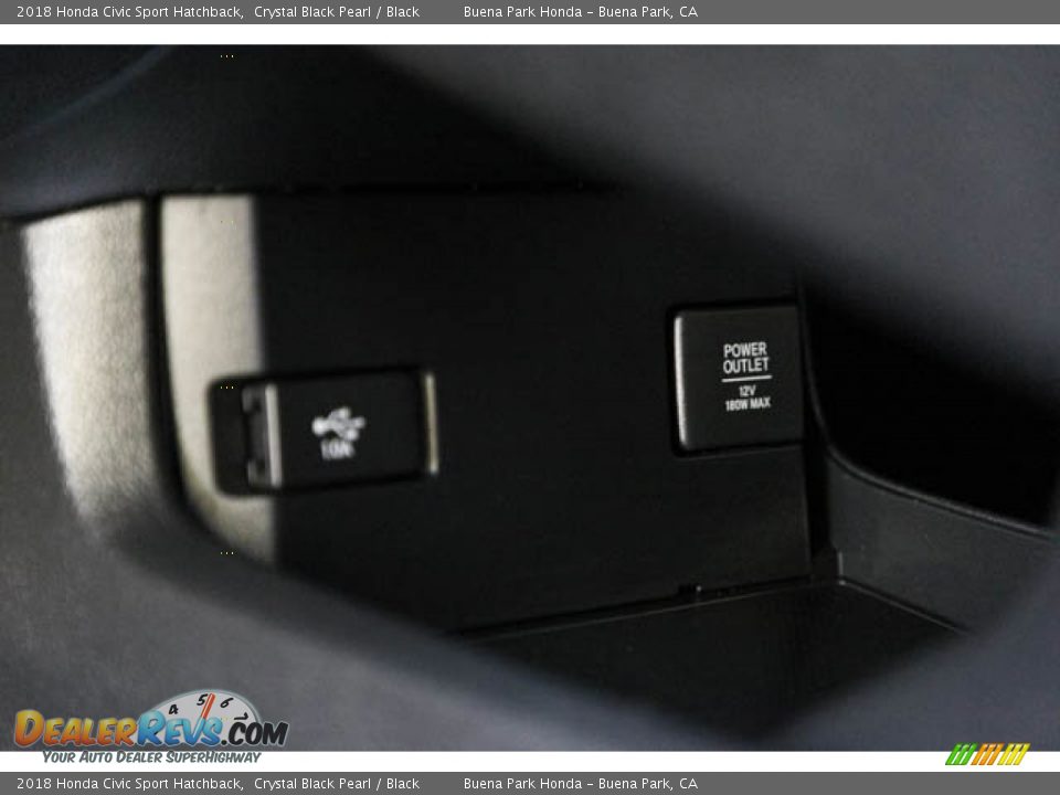 2018 Honda Civic Sport Hatchback Crystal Black Pearl / Black Photo #16