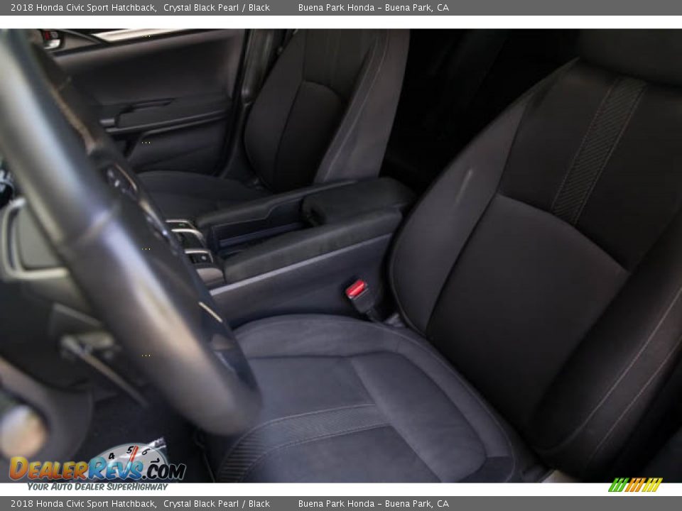 2018 Honda Civic Sport Hatchback Crystal Black Pearl / Black Photo #17