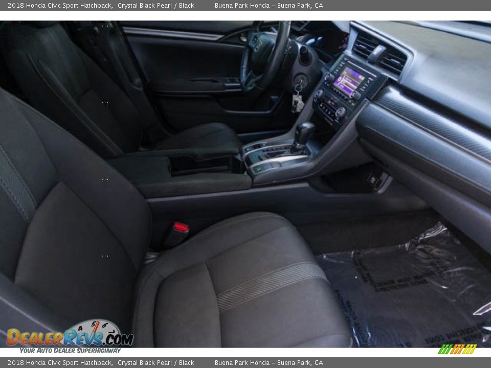 2018 Honda Civic Sport Hatchback Crystal Black Pearl / Black Photo #22