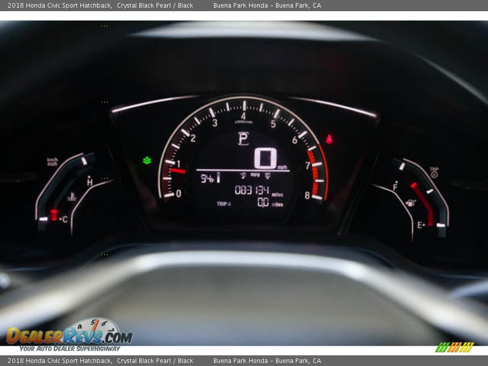 2018 Honda Civic Sport Hatchback Crystal Black Pearl / Black Photo #26