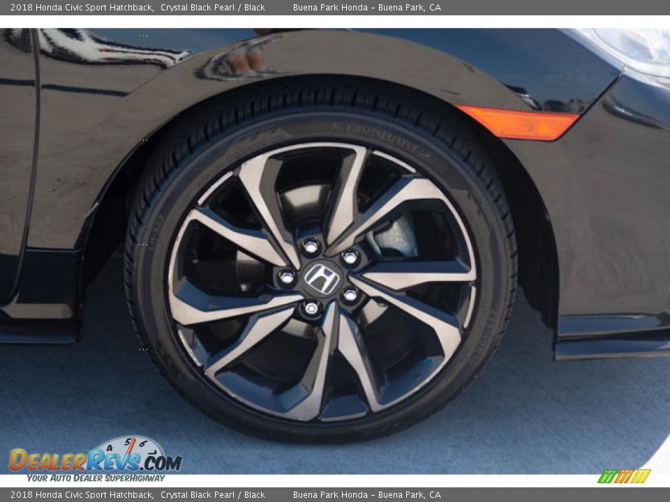 2018 Honda Civic Sport Hatchback Crystal Black Pearl / Black Photo #34