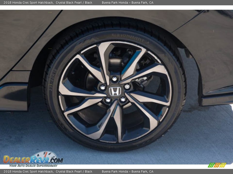 2018 Honda Civic Sport Hatchback Crystal Black Pearl / Black Photo #35