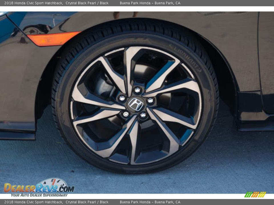 2018 Honda Civic Sport Hatchback Crystal Black Pearl / Black Photo #36