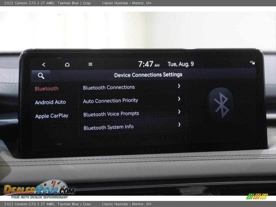 2022 Genesis G70 3.3T AWD Tasman Blue / Gray Photo #12