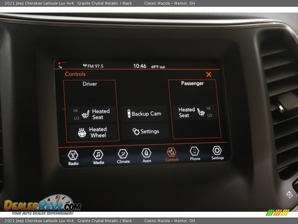 2021 Jeep Cherokee Latitude Lux 4x4 Granite Crystal Metallic / Black Photo #12