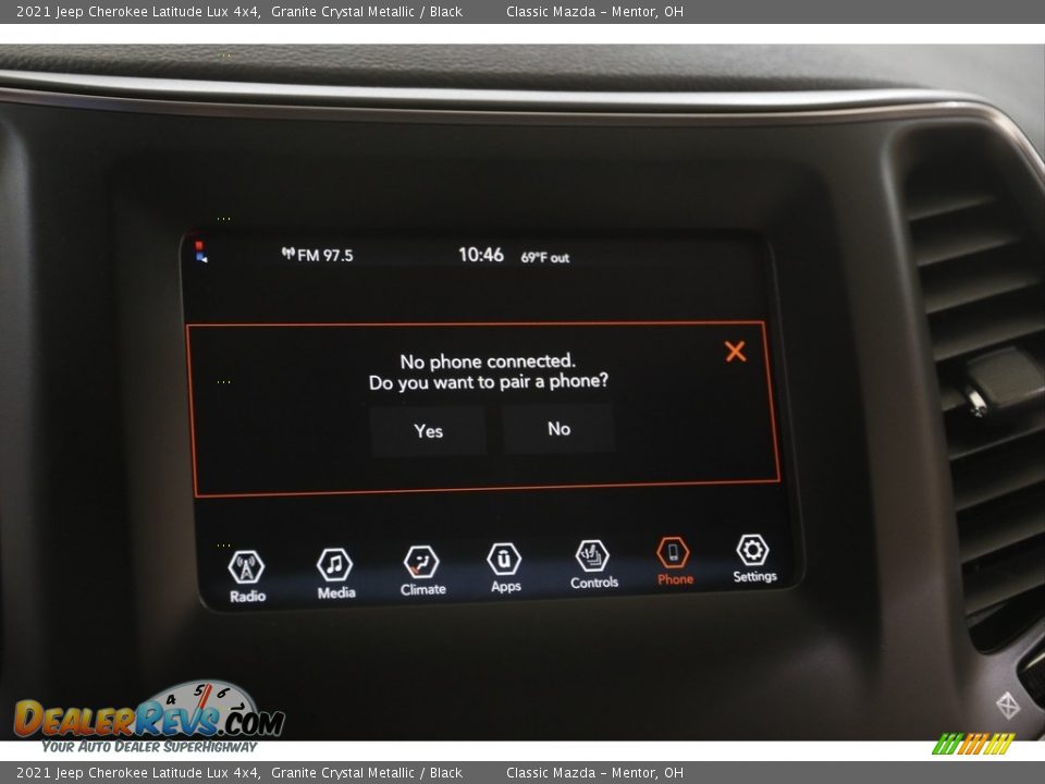 2021 Jeep Cherokee Latitude Lux 4x4 Granite Crystal Metallic / Black Photo #13