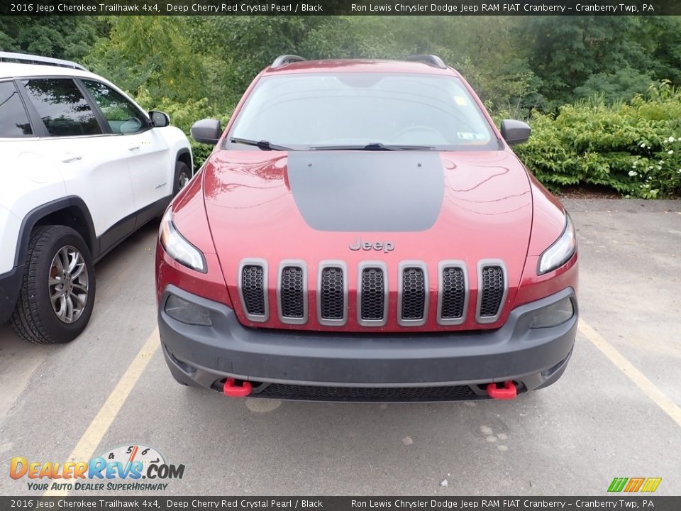 2016 Jeep Cherokee Trailhawk 4x4 Deep Cherry Red Crystal Pearl / Black Photo #2