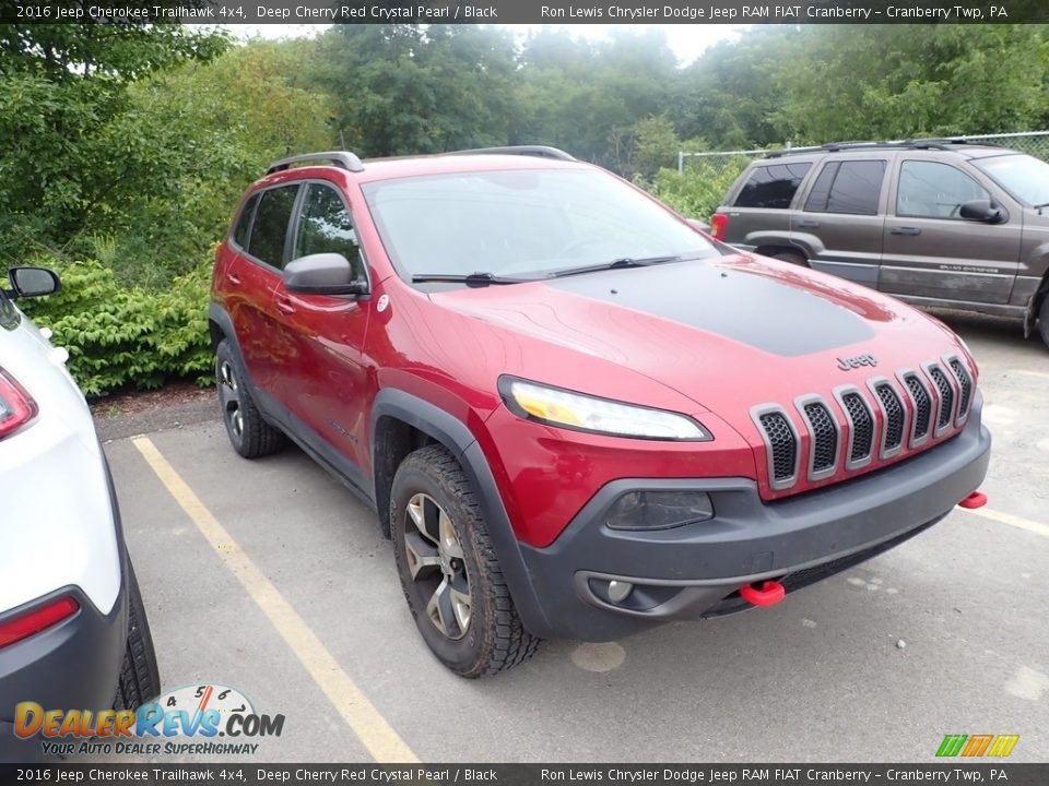 2016 Jeep Cherokee Trailhawk 4x4 Deep Cherry Red Crystal Pearl / Black Photo #3