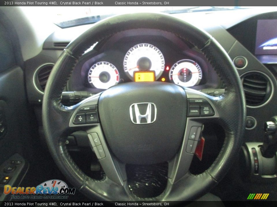 2013 Honda Pilot Touring 4WD Crystal Black Pearl / Black Photo #35