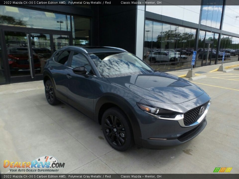 2022 Mazda CX-30 S Carbon Edition AWD Polymetal Gray Metallic / Red Photo #1