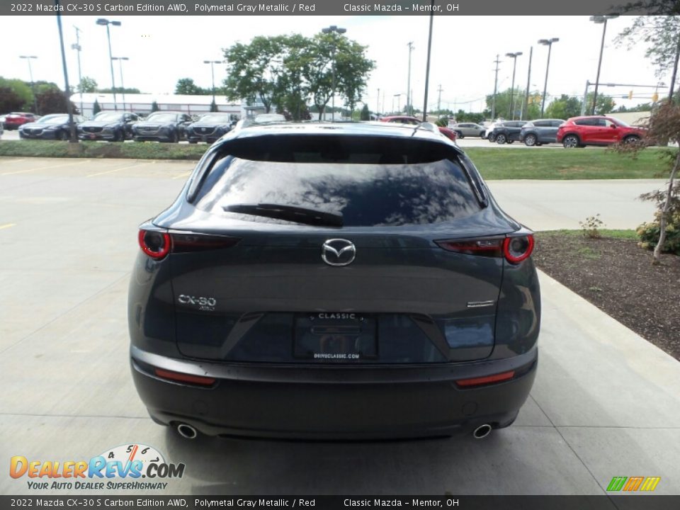 2022 Mazda CX-30 S Carbon Edition AWD Polymetal Gray Metallic / Red Photo #5