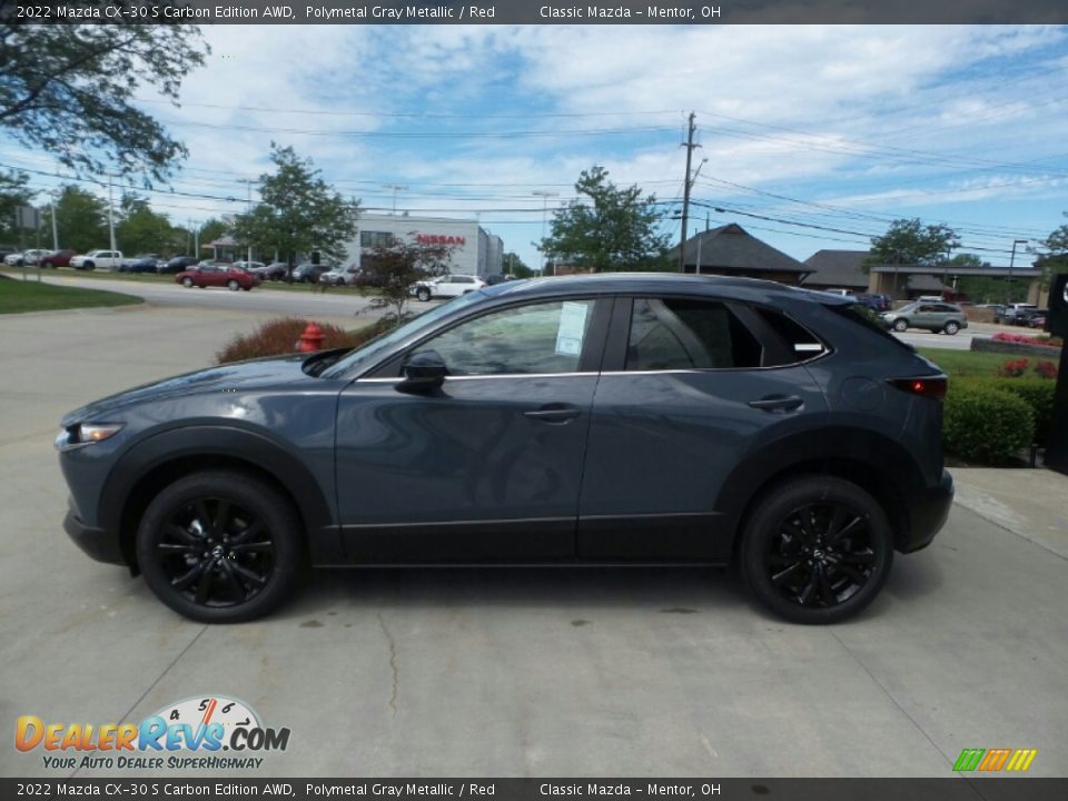 2022 Mazda CX-30 S Carbon Edition AWD Polymetal Gray Metallic / Red Photo #6