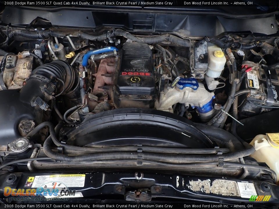 2008 Dodge Ram 3500 SLT Quad Cab 4x4 Dually Brilliant Black Crystal Pearl / Medium Slate Gray Photo #6