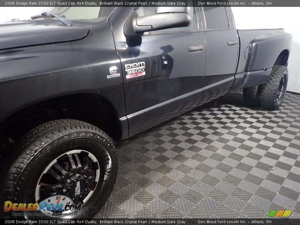 2008 Dodge Ram 3500 SLT Quad Cab 4x4 Dually Brilliant Black Crystal Pearl / Medium Slate Gray Photo #9