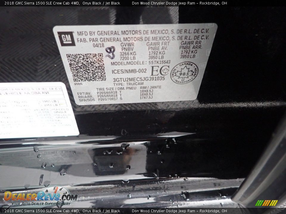 2018 GMC Sierra 1500 SLE Crew Cab 4WD Onyx Black / Jet Black Photo #32
