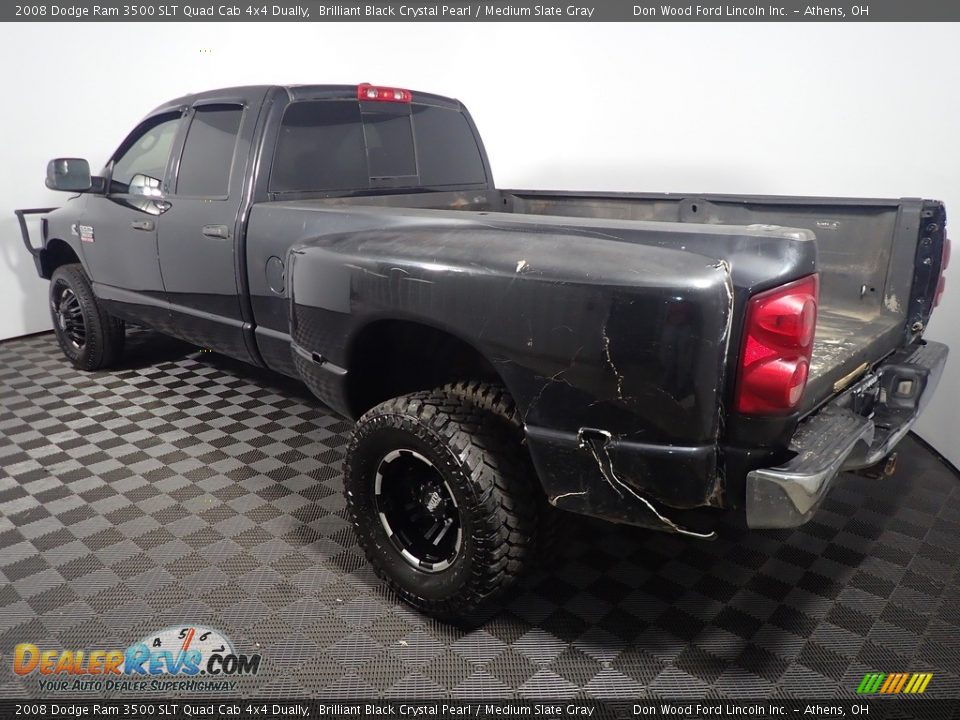 2008 Dodge Ram 3500 SLT Quad Cab 4x4 Dually Brilliant Black Crystal Pearl / Medium Slate Gray Photo #10