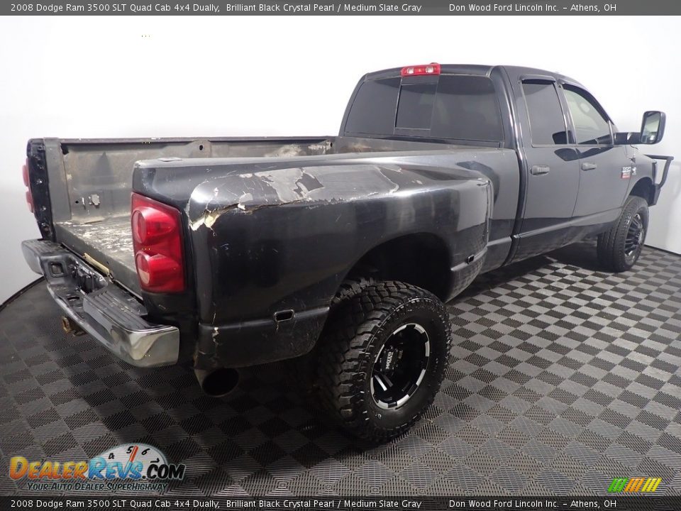2008 Dodge Ram 3500 SLT Quad Cab 4x4 Dually Brilliant Black Crystal Pearl / Medium Slate Gray Photo #13