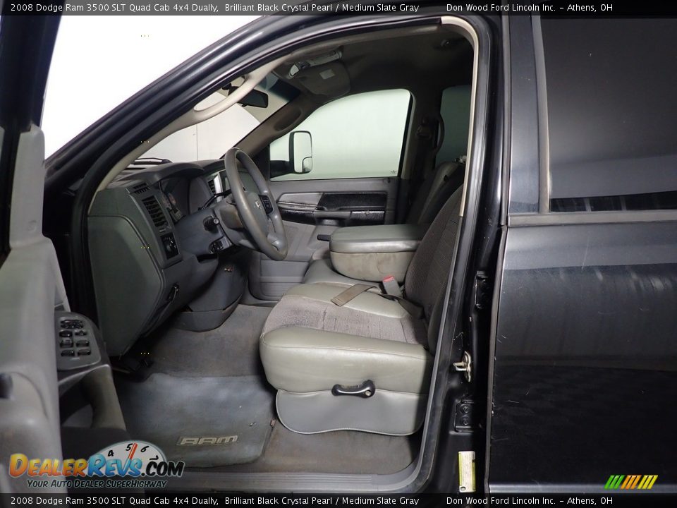 2008 Dodge Ram 3500 SLT Quad Cab 4x4 Dually Brilliant Black Crystal Pearl / Medium Slate Gray Photo #16