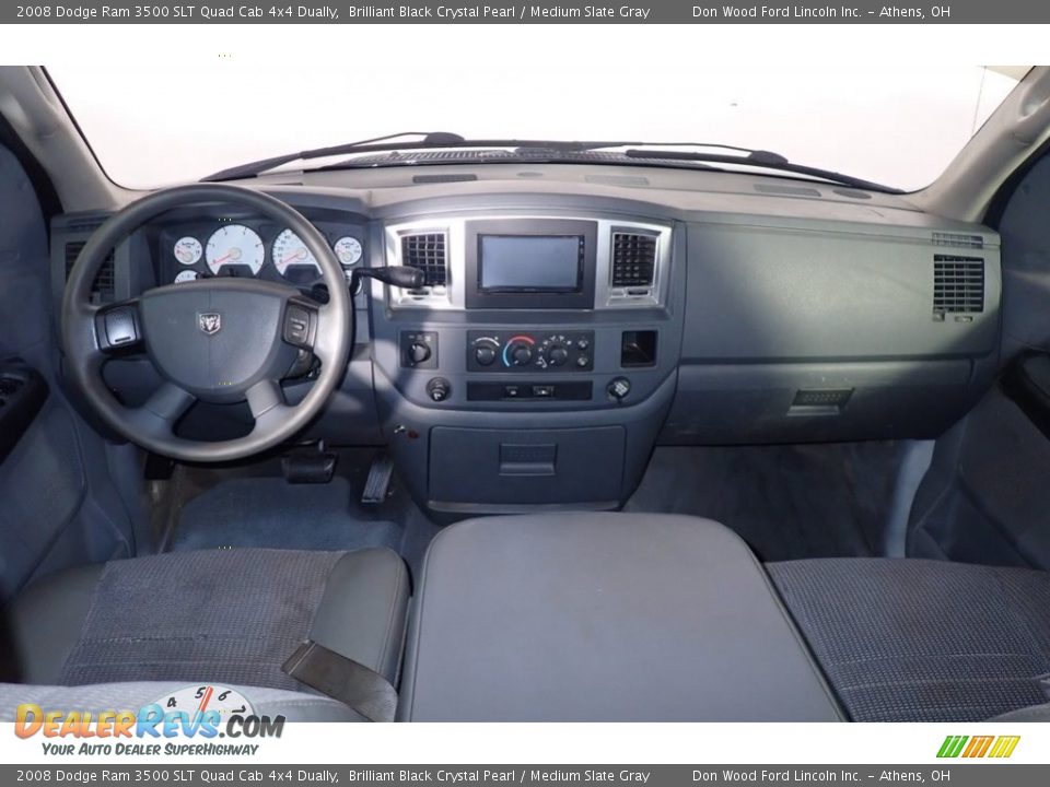 2008 Dodge Ram 3500 SLT Quad Cab 4x4 Dually Brilliant Black Crystal Pearl / Medium Slate Gray Photo #18