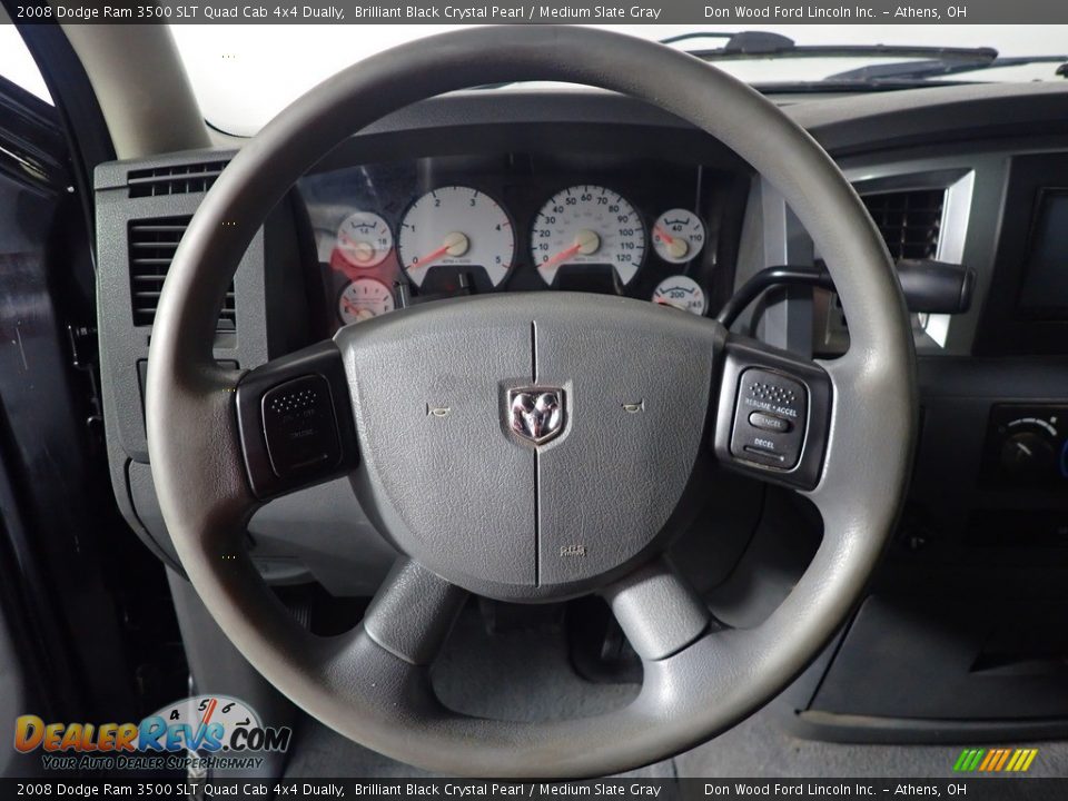 2008 Dodge Ram 3500 SLT Quad Cab 4x4 Dually Brilliant Black Crystal Pearl / Medium Slate Gray Photo #20