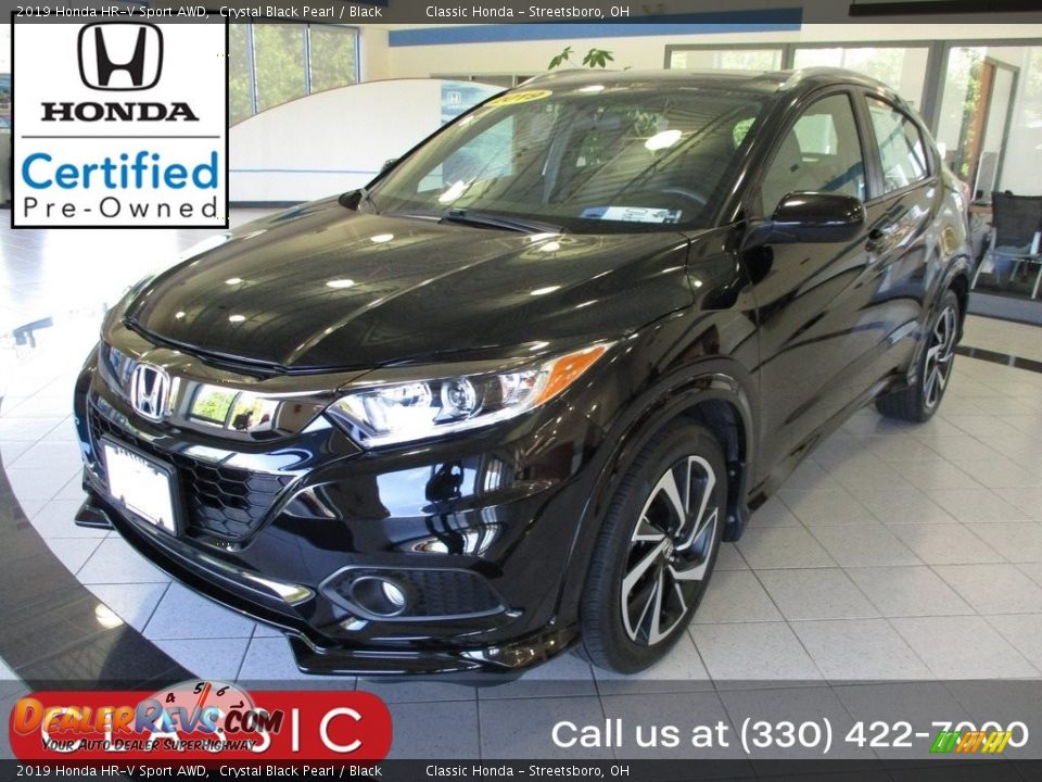 2019 Honda HR-V Sport AWD Crystal Black Pearl / Black Photo #1
