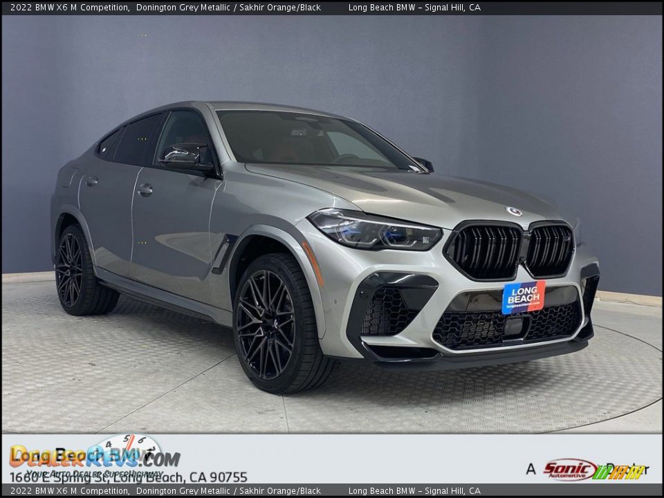 2022 BMW X6 M Competition Donington Grey Metallic / Sakhir Orange/Black Photo #1