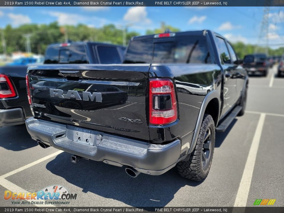 2019 Ram 1500 Rebel Crew Cab 4x4 Diamond Black Crystal Pearl / Black/Red Photo #8