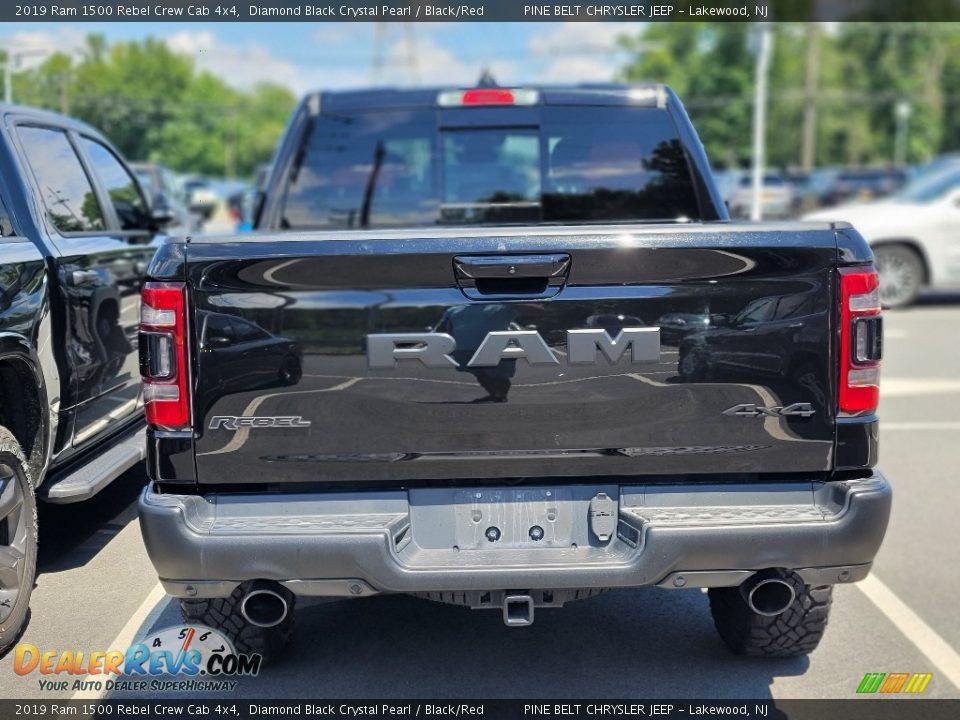 2019 Ram 1500 Rebel Crew Cab 4x4 Diamond Black Crystal Pearl / Black/Red Photo #9