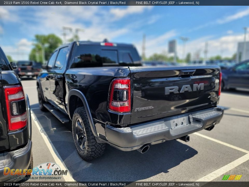 2019 Ram 1500 Rebel Crew Cab 4x4 Diamond Black Crystal Pearl / Black/Red Photo #10