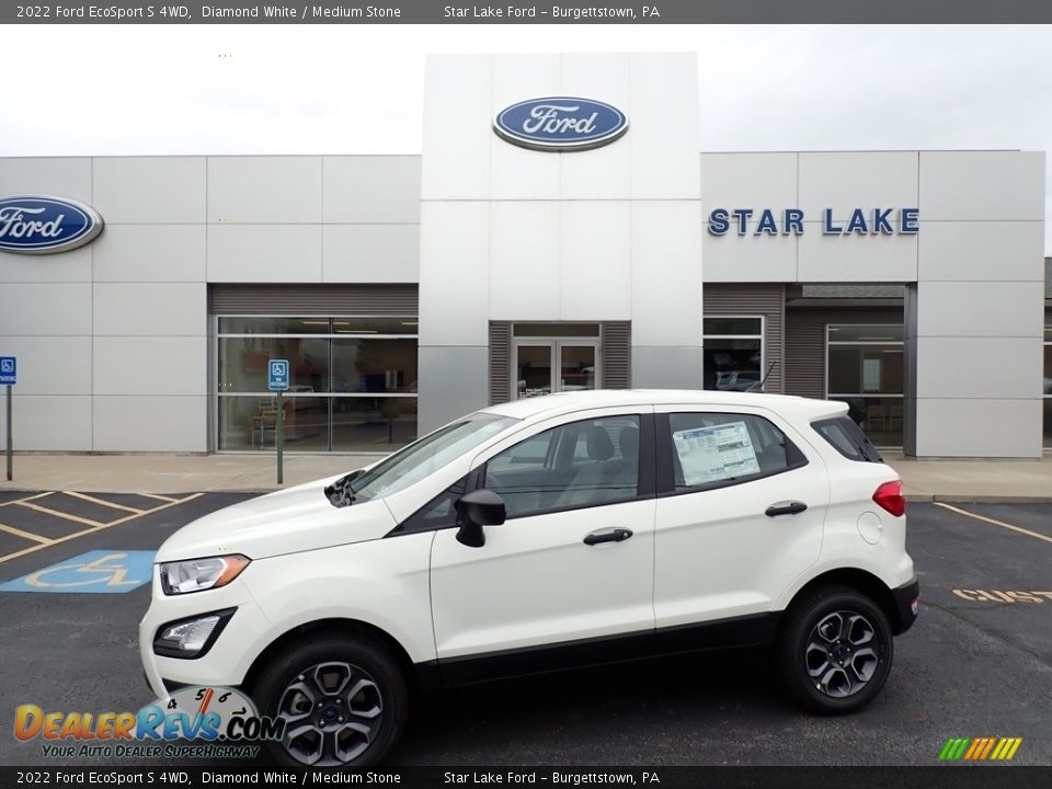 2022 Ford EcoSport S 4WD Diamond White / Medium Stone Photo #1