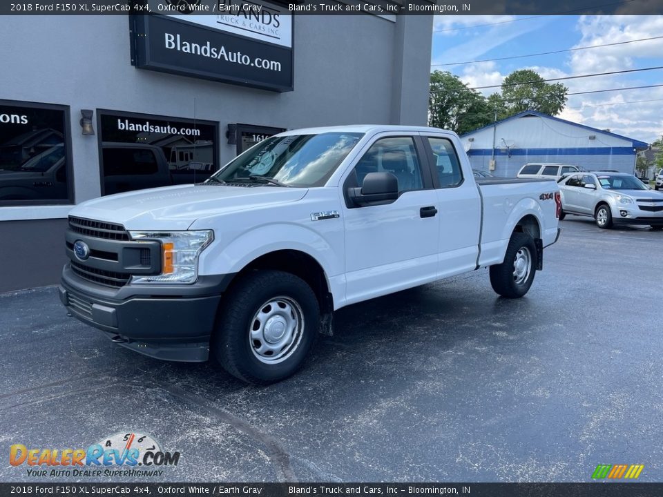 2018 Ford F150 XL SuperCab 4x4 Oxford White / Earth Gray Photo #2