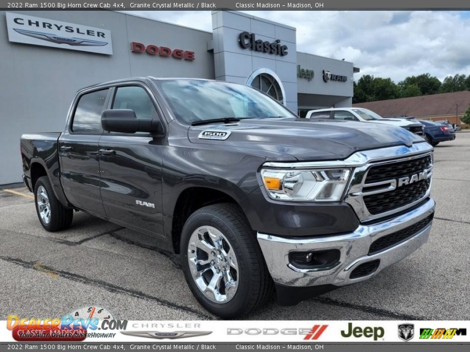 2022 Ram 1500 Big Horn Crew Cab 4x4 Granite Crystal Metallic / Black Photo #1