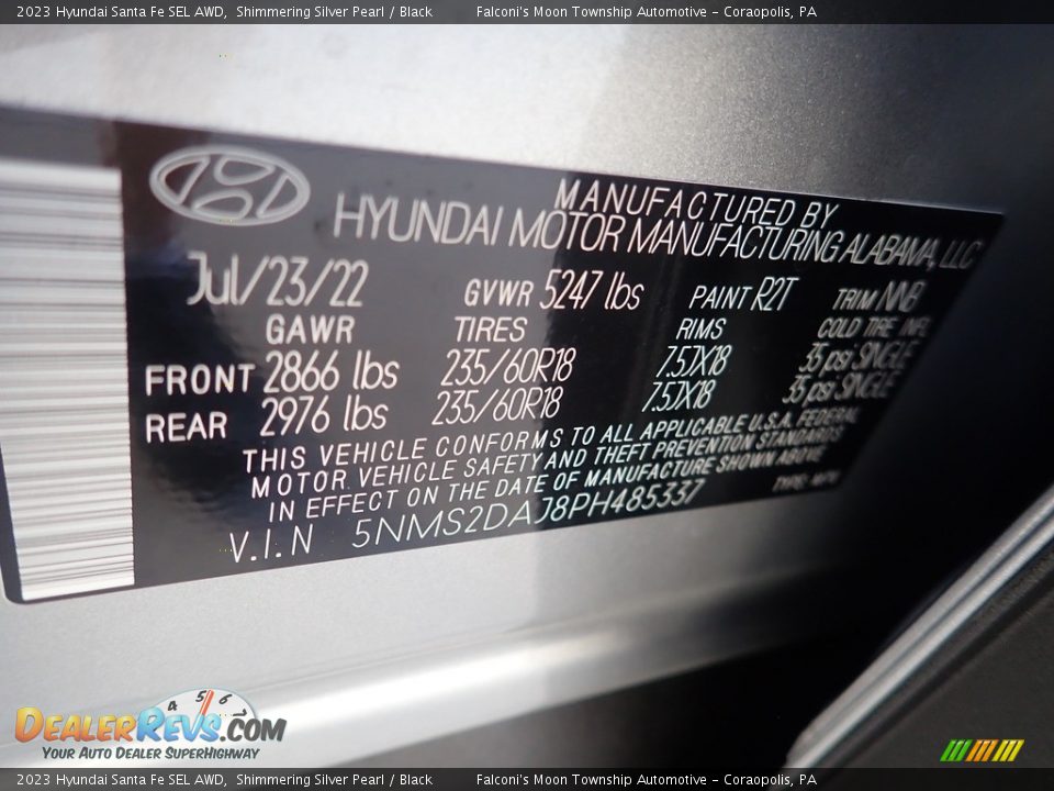2023 Hyundai Santa Fe SEL AWD Shimmering Silver Pearl / Black Photo #18