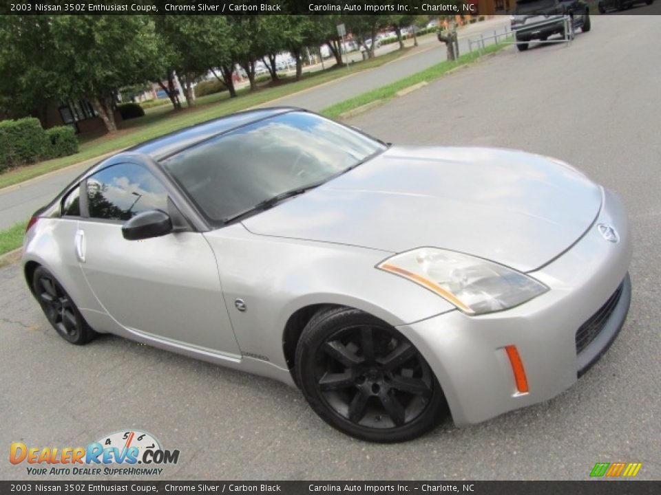 2003 Nissan 350Z Enthusiast Coupe Chrome Silver / Carbon Black Photo #3