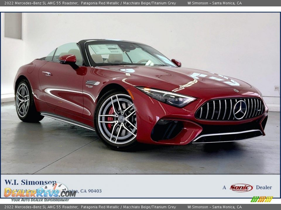 2022 Mercedes-Benz SL AMG 55 Roadster Patagonia Red Metallic / Macchiato Beige/Titanium Grey Photo #1