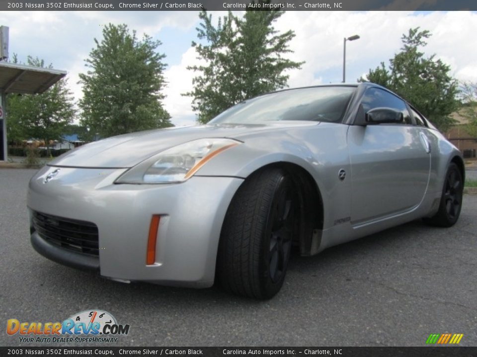 2003 Nissan 350Z Enthusiast Coupe Chrome Silver / Carbon Black Photo #6