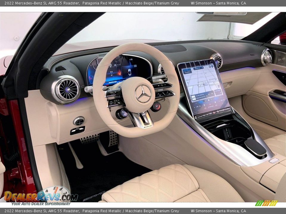 Macchiato Beige/Titanium Grey Interior - 2022 Mercedes-Benz SL AMG 55 Roadster Photo #4