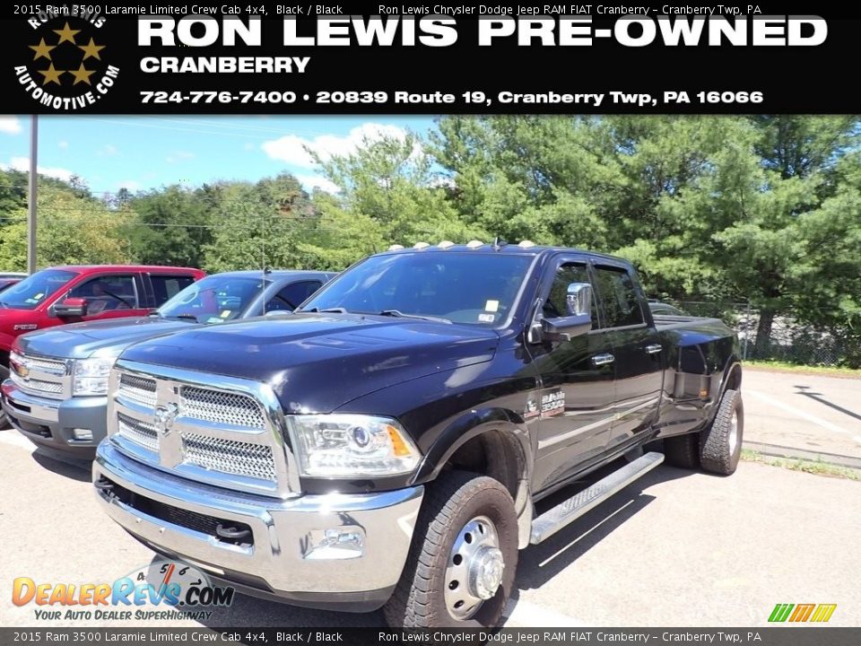 2015 Ram 3500 Laramie Limited Crew Cab 4x4 Black / Black Photo #1