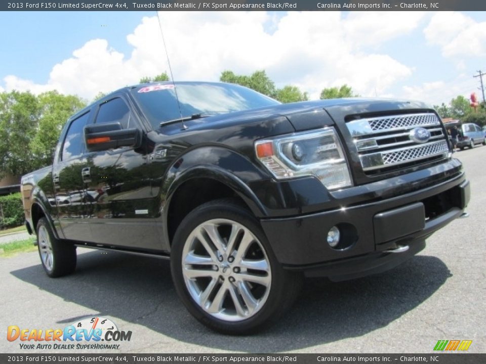 2013 Ford F150 Limited SuperCrew 4x4 Tuxedo Black Metallic / FX Sport Appearance Black/Red Photo #1