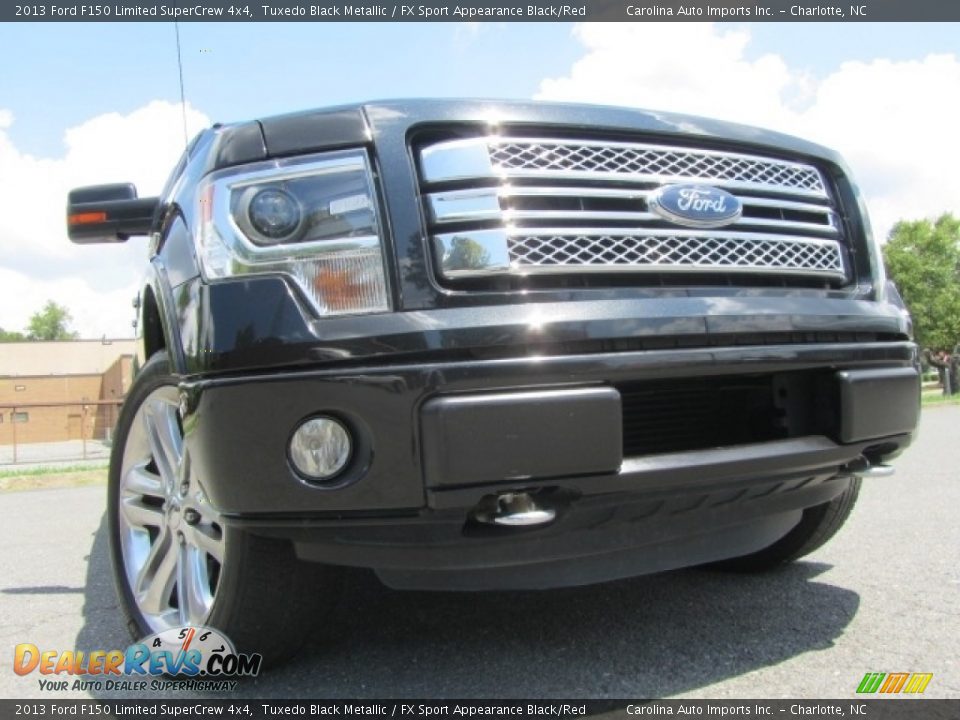2013 Ford F150 Limited SuperCrew 4x4 Tuxedo Black Metallic / FX Sport Appearance Black/Red Photo #2