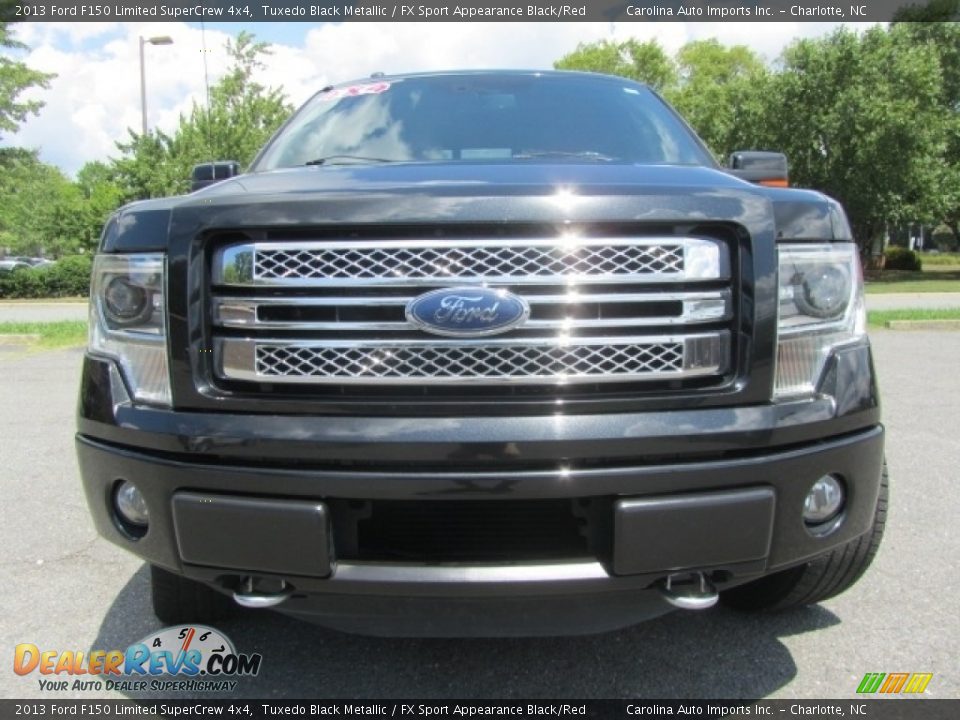 2013 Ford F150 Limited SuperCrew 4x4 Tuxedo Black Metallic / FX Sport Appearance Black/Red Photo #4