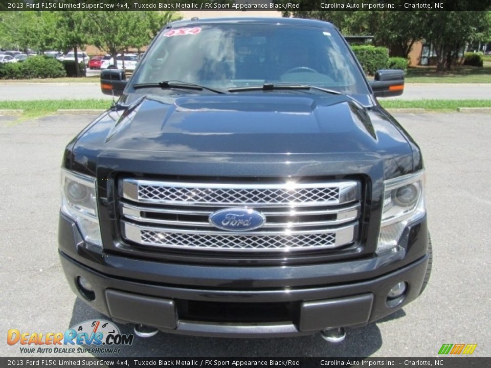 2013 Ford F150 Limited SuperCrew 4x4 Tuxedo Black Metallic / FX Sport Appearance Black/Red Photo #5