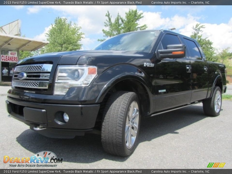 2013 Ford F150 Limited SuperCrew 4x4 Tuxedo Black Metallic / FX Sport Appearance Black/Red Photo #6