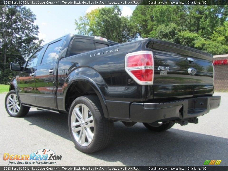 2013 Ford F150 Limited SuperCrew 4x4 Tuxedo Black Metallic / FX Sport Appearance Black/Red Photo #8
