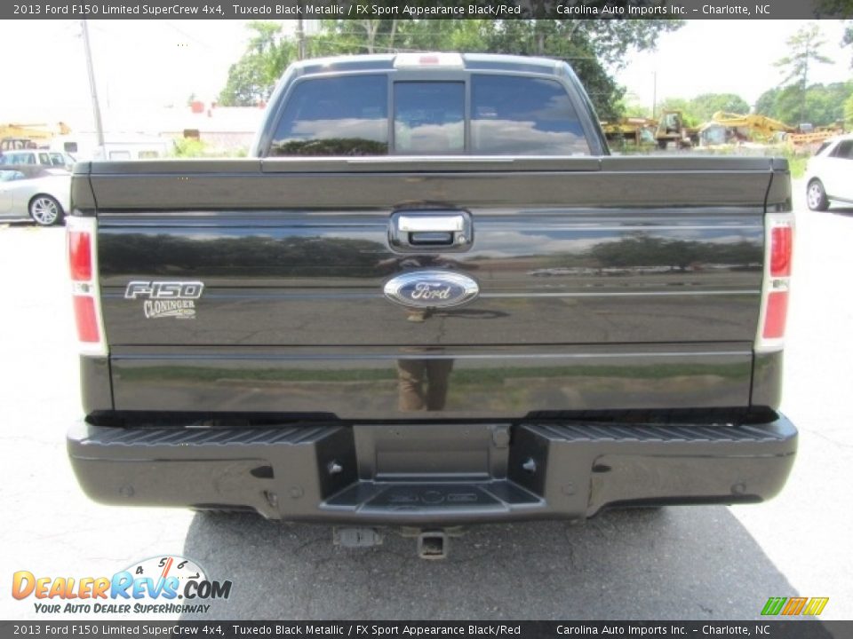 2013 Ford F150 Limited SuperCrew 4x4 Tuxedo Black Metallic / FX Sport Appearance Black/Red Photo #9