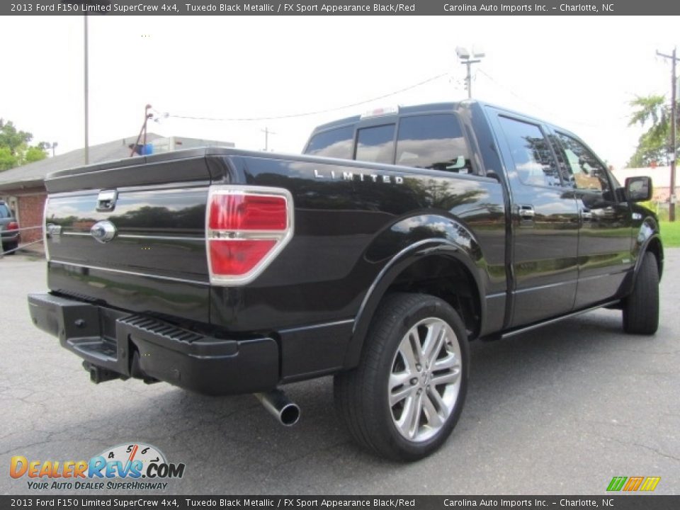 2013 Ford F150 Limited SuperCrew 4x4 Tuxedo Black Metallic / FX Sport Appearance Black/Red Photo #10