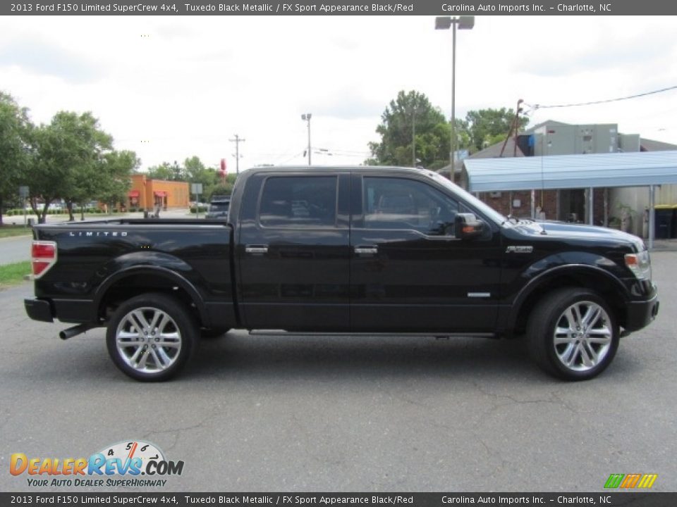 2013 Ford F150 Limited SuperCrew 4x4 Tuxedo Black Metallic / FX Sport Appearance Black/Red Photo #11