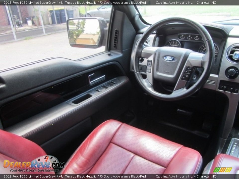 2013 Ford F150 Limited SuperCrew 4x4 Tuxedo Black Metallic / FX Sport Appearance Black/Red Photo #12
